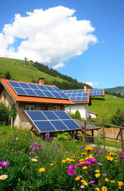 A picturesque landscape showcasing a DIY solar installation in Bulgaria