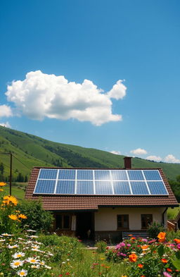 A picturesque landscape showcasing a DIY solar installation in Bulgaria