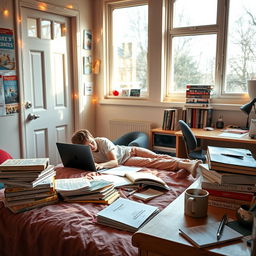 A cozy hostel room with large windows letting in sunlight, room number 3 visible on the door