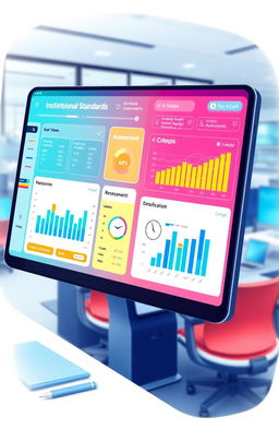 A detailed illustration of an institutional standards assessment application interface