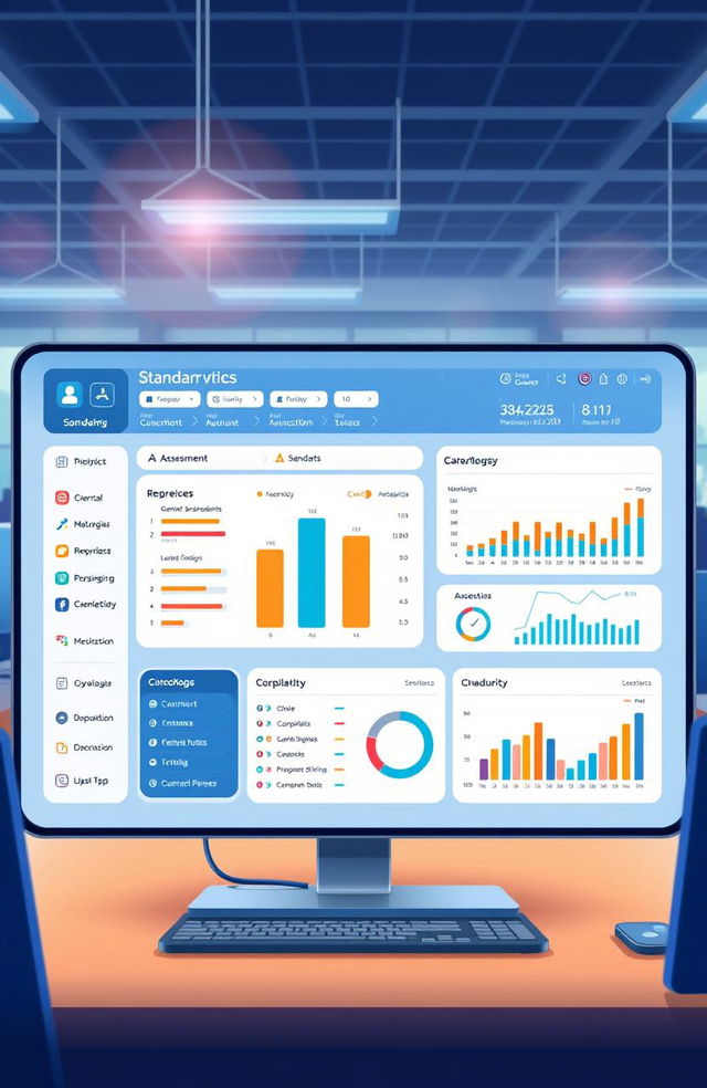 A detailed illustration of an institutional standards assessment application interface