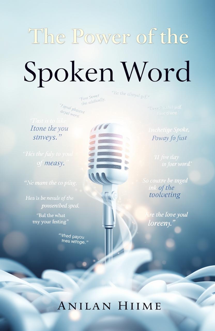 A visually stunning cover design for a book titled 'The Power of the Spoken Word'