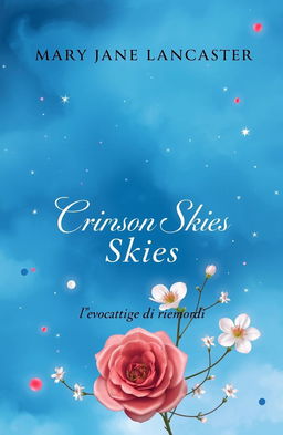 A book cover design featuring a beautiful abstract background in varying shades of blue, embodying a mystical and romantic atmosphere