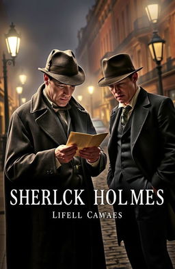A dramatic scene featuring Sherlock Holmes and Dr