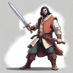 This is a high-quality illustration of a fantasy Dungeons & Dragons bard character, who is also a fighter