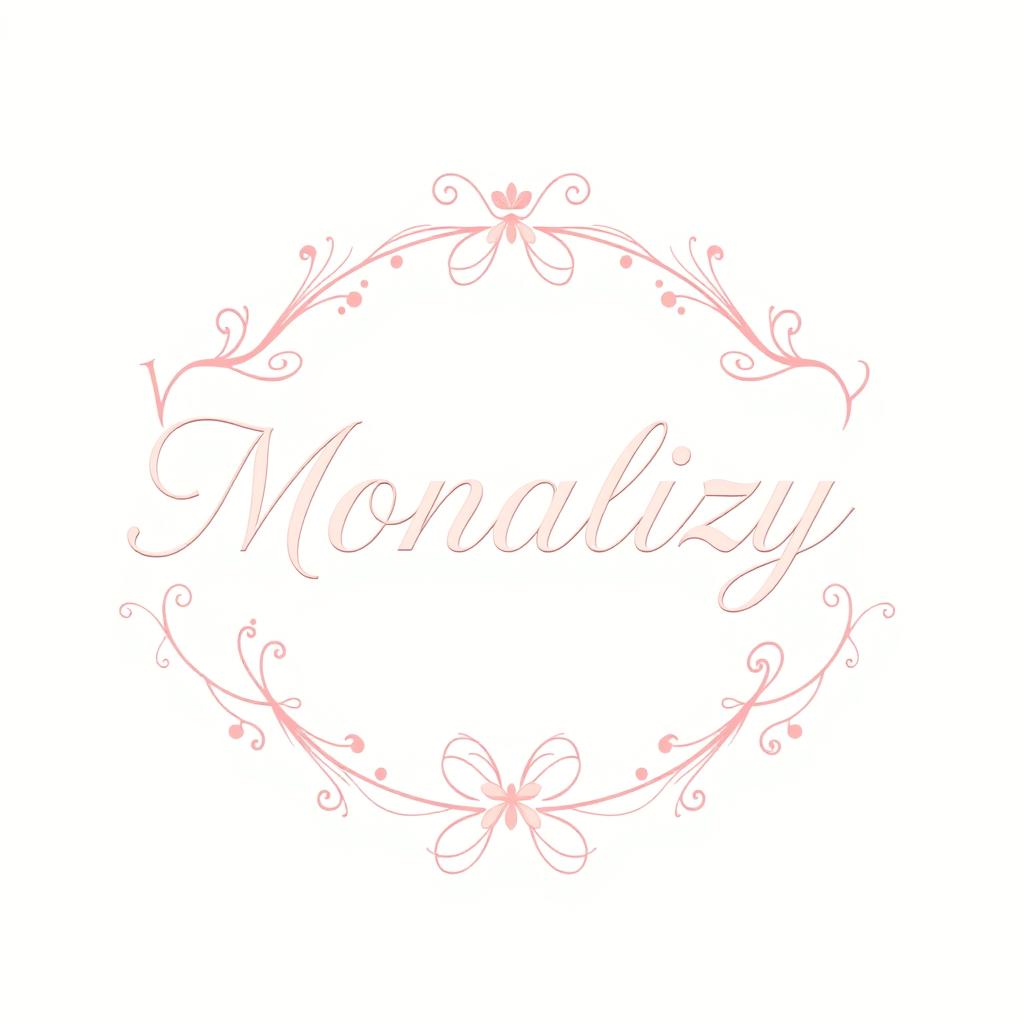 An elegant logo design for a clothing shop named 'Monalizy'