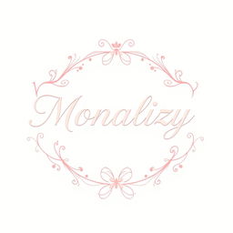 An elegant logo design for a clothing shop named 'Monalizy'