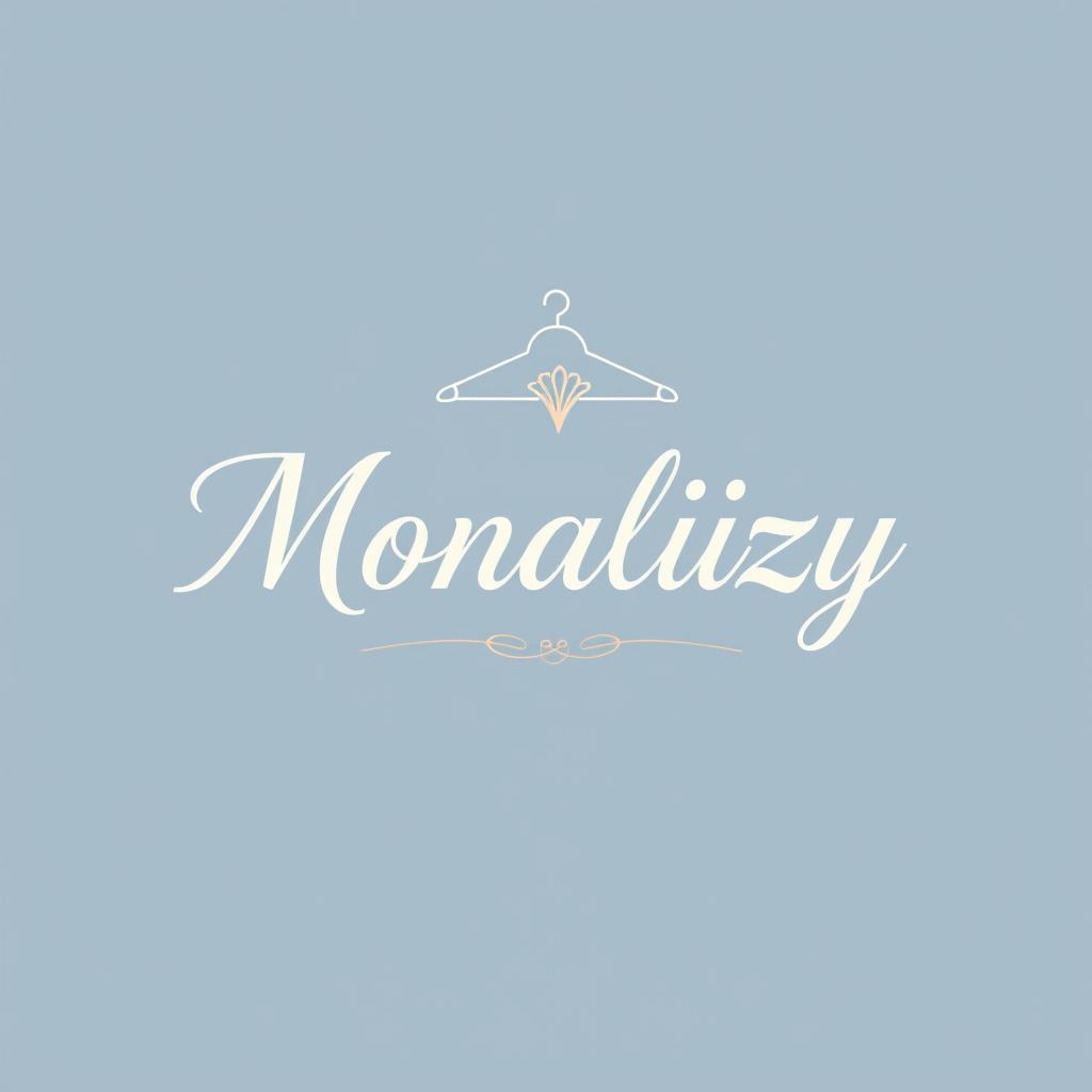 An elegant and modern logo design for a clothing shop named 'Monalizy'