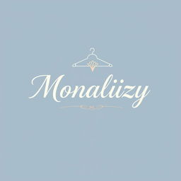 An elegant and modern logo design for a clothing shop named 'Monalizy'