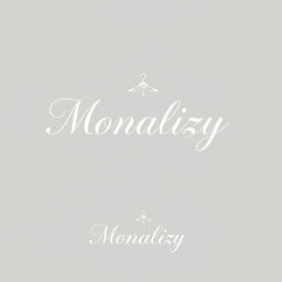 An elegant and modern logo design for a clothing shop named 'Monalizy'