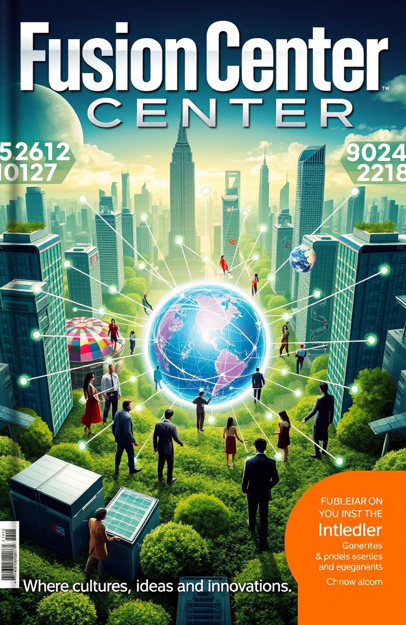 A visually striking cover design for a magazine titled 'Fusion Center'