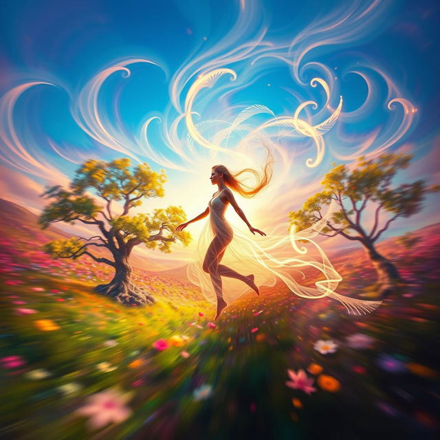 A dynamic and captivating scene capturing the essence of transformation in motion