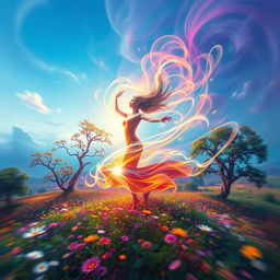 A dynamic and captivating scene capturing the essence of transformation in motion