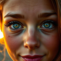 A close-up portrait of a person with striking, deep-set eyes that convey intense emotion