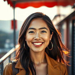 A beautifully edited portrait of an attractive person, showcasing a vibrant background, glowing skin, and perfect lighting that emphasizes their features