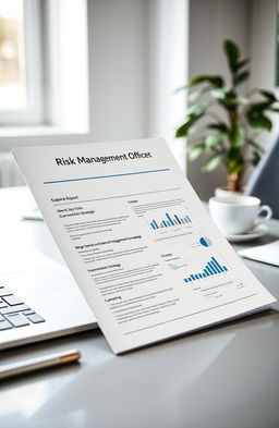 A professional report titled 'Risk Management Officer Report' displayed on a modern office desk