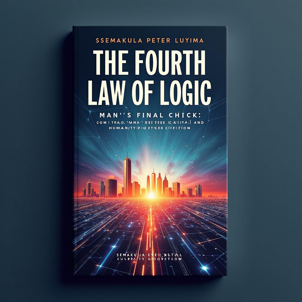 A captivating book cover design for 'THE FOURTH LAW OF LOGIC: MAN’S FINAL CHOICE - SOCIAL CAPITAL AND HUMANITY’S NEXT EVOLUTION' by Ssemakula Peter Luyima