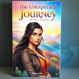 A book cover for 'The Unexpected Journey' featuring Yara, a confident and adventurous woman with a determined expression