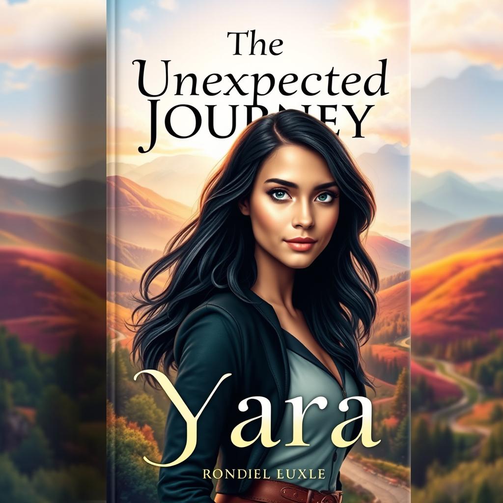 A book cover for 'The Unexpected Journey' featuring Yara, a confident and adventurous woman with a determined expression