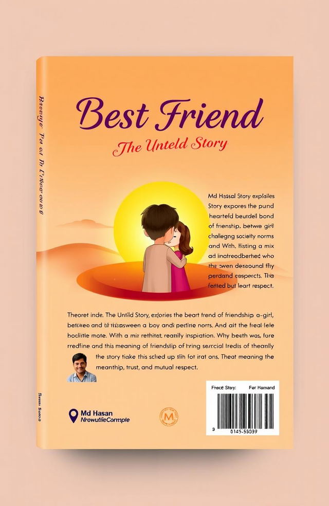 A book cover design for 'Best Friend: The Untold Story' by Md Hasan