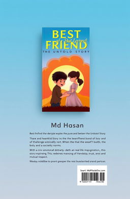 A book cover design for 'Best Friend: The Untold Story' by Md Hasan