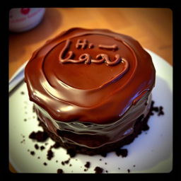 A casual, randomly captured photo of a delectable chocolate cake, giving the impression of a personal snapshot