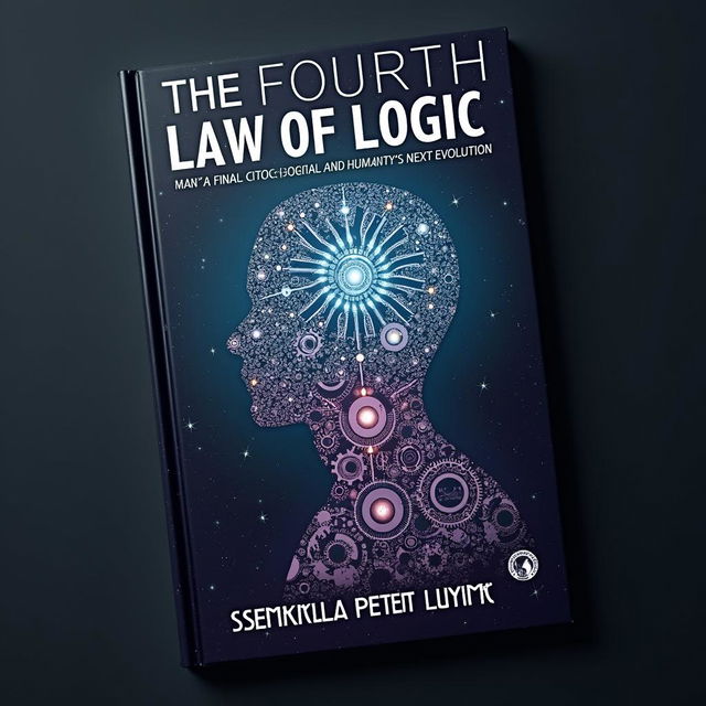 An intriguing book cover design for 'THE FOURTH LAW OF LOGIC: MAN’S FINAL CHOICE - SOCIAL CAPITAL AND HUMANITY’S NEXT EVOLUTION' by Ssemakula Peter Luyima