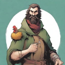 A high-quality Marvel-style comic book image showcasing a scruffy, homeless bard, known as the Minstrel