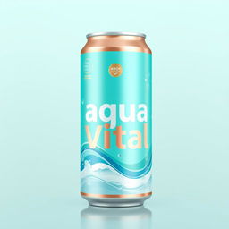 A modern, eco-friendly water can design for the innovative hydration brand 'Aqua Vital