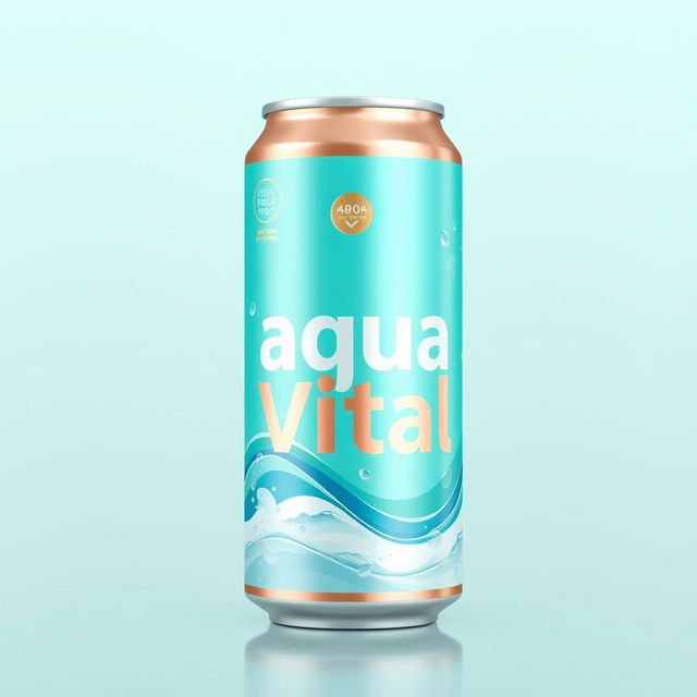 A modern, eco-friendly water can design for the innovative hydration brand 'Aqua Vital