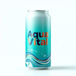 A modern, eco-friendly water can design for the innovative hydration brand 'Aqua Vital