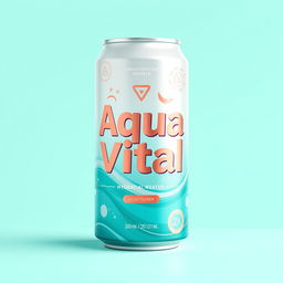 A modern, eco-friendly water can design for the innovative hydration brand 'Aqua Vital