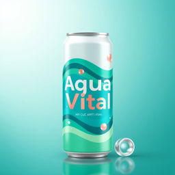 A modern, eco-friendly water can design for the innovative hydration brand 'Aqua Vital