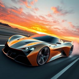 A stunning and sleek supercar design featuring the Lumina Ingram, showcasing its aerodynamic curves and futuristic bodywork