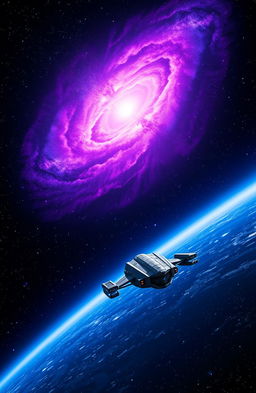 A stunning interstellar scene featuring the Shandaraz Space, inspired by Star Trek, with a colorful nebula in the background
