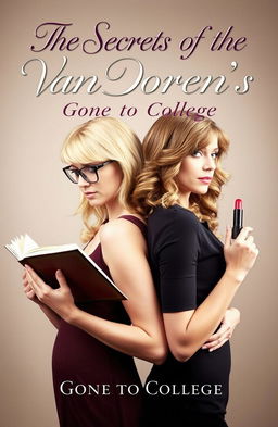 A blonde-haired woman standing back to back with a brown-haired woman, showcasing a contrasting hairstyle