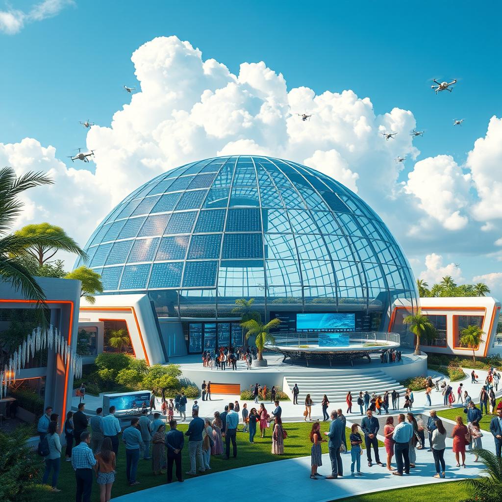 A futuristic fusion center, showcasing advanced technology and elegant architecture