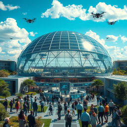 A futuristic fusion center, showcasing advanced technology and elegant architecture