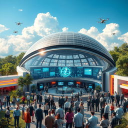 A futuristic fusion center, showcasing advanced technology and elegant architecture
