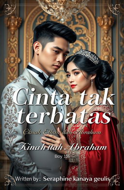 A captivating book cover for Wattpad titled 'Cinta tak terbatas: Kisah Ethan dan Abraham'