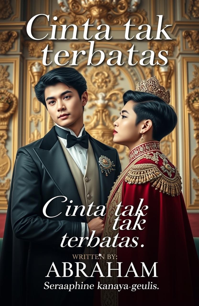 A captivating book cover for Wattpad titled 'Cinta tak terbatas: Kisah Ethan dan Abraham'