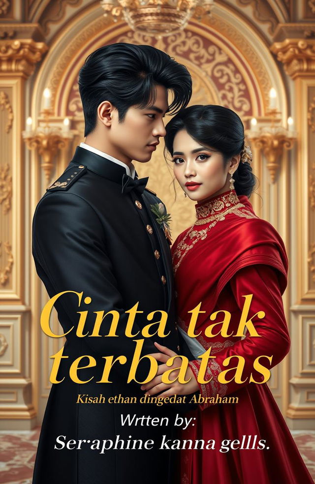 A captivating book cover for Wattpad titled 'Cinta tak terbatas: Kisah Ethan dan Abraham'