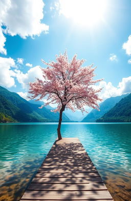 A serene and contemplative landscape representing the solution to life's problems