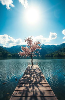 A serene and contemplative landscape representing the solution to life's problems