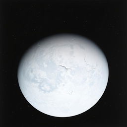 A striking back cover design featuring the moon Europa, one of Jupiter's moons, prominently displayed against the vast emptiness of space