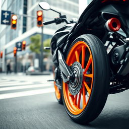 A vibrant and dynamic image of a Yamaha Junoon motorcycle prominently featured against a sleek urban backdrop