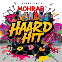 A vibrant and dynamic album cover for a hip-hop rap artist named MOHRAP