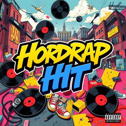 A vibrant and dynamic album cover for a hip-hop rap artist named MOHRAP