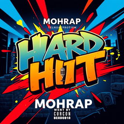 A vibrant hip-hop album cover for a new rap music release by artist MOHRAP titled 'Hard Hit'