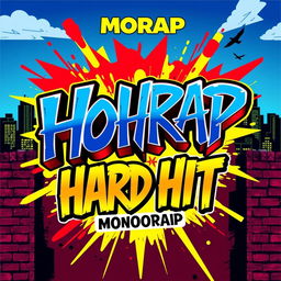 A vibrant hip-hop album cover for a new rap music release by artist MOHRAP titled 'Hard Hit'